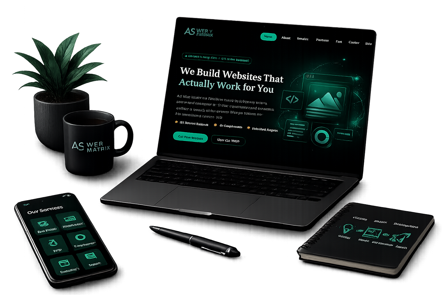AS Web Matrix team dashboard mockup — Faridabad web development and SEO agency